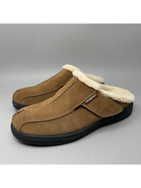 Orthofeet Asheville Slippers Mens Size 9.5D Brown Suede Lined Slip On Shoes main image 5